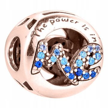 shumee We & Me pozlačeni obeski, napis, citat, modri kubični cirkonij, ti in jaz, 925 SREBRO