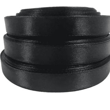 shumee črn satenast trak 12 mm x 32 m 4 kosi | AX12-54