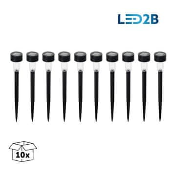shumee Solarna svetilka, paket 10 kosov, črna, polnilna, senzor somraka, hladna LED, 0,06 W IP44, ZEN Kobi