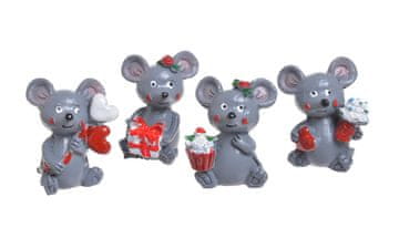 shumee Akrilne figurice miši za Valentinovo 4 cm 4 kosi | RD8B-1510