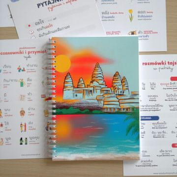 shumee Zvezek za tajščino/kmerščino - zvezek za pisanje v tajščini, kmerščini, zvezek z vrsticami Wat Arun