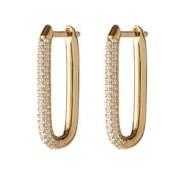 shumee Bleščeči ovalni zlati uhani