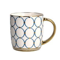 Andrea Fontebasso Lonček Graffiti 360ml / modri krogi / porcelan