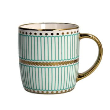 Andrea Fontebasso Lonček Graffiti 360ml / zelene črte / porcelan