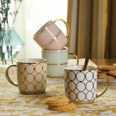 Andrea Fontebasso Lonček Graffiti 360ml / modri krogi / porcelan