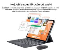Blackview Mega 12 tablični računalnik, 31cm (12,2), 4G LTE, 12GB+256GB, QHD+, 120Hz, Android, siv (Space Gray)
