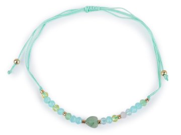 Zapestnica shamballa srce in rezane kroglice z AB učinkom - turkizna st.