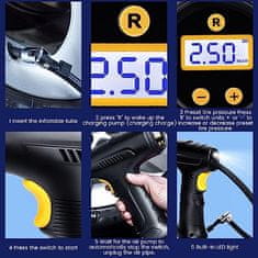 aptel 120W LED akumulatorski prenosni kompresor z LCD do 20L/min