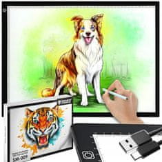 Dexxer Velika grafična USB LED tablica A3 za slikanje in skiciranje