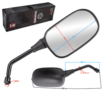 shumee R+R ogledala za motocikle (premer navoja 10mm) s homologacijo