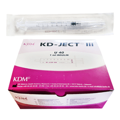 shumee Inzulinska brizga z zamenljivo iglo 1 ml U-40 G27 (0,40X13) KD-JECT III 100 kosov