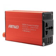 shumee Napetostni pretvornik 12V/220V 300W/600W 2xUSB PI03 AMIO-02470