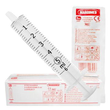 shumee 5 ml Luerjeva dvodelna brizga LuxInject Margomed 100 kosov