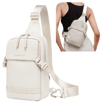 shumee BELA MESTNA TORBA ZA ŽENSKE, MOŠKE, NA RAMO, ZA TELEFON, DOKUMENTE, ZA VSAKODNEVNO UPORABO