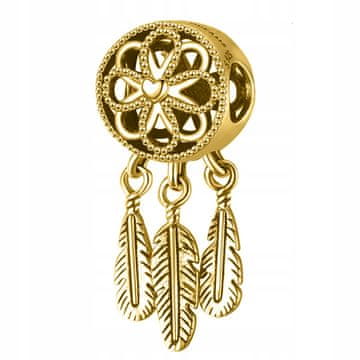 shumee Dreamcatcher Dreams Gold Charm Feathers Dream with Dreamcatcher SREBRNI 925