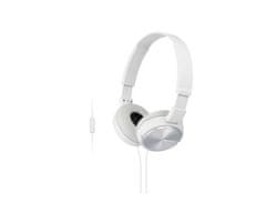 Sony Žične naglavne slušalke z mikrofonom MDR-ZX310AP, bela