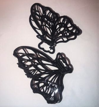 shumee črna zaponka v obliki metulja, kovinska, 12 kosov | 1651