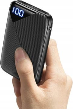 shumee Kompaktna prenosna baterija EAFU BE-E1 z USB-C kablom in kapaciteto 10000 mAh