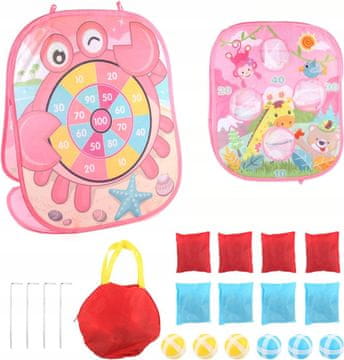 shumee ROZA SPRETNOSTNA IGRA 3 v 1 - METANJA ŽOG Z VREČKO NA CILJ