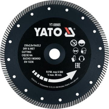 YATO YT-59985 YATO TURBO DIAMANTNI DISK 230 MM ZA LENAMERIŠKE PLOŠČICE