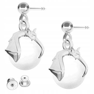 shumee Srebrni netopir biserni uhani netopirji beli biseri SREBRO 925