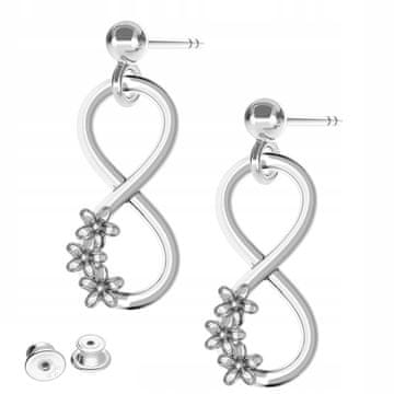 shumee Srebrni neskončni uhani z rožami Rože SREBRO 925