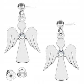 shumee Srebrni angelski uhani Angeli varuhi s kristali iz kubičnega cirkonija SREBRO 925