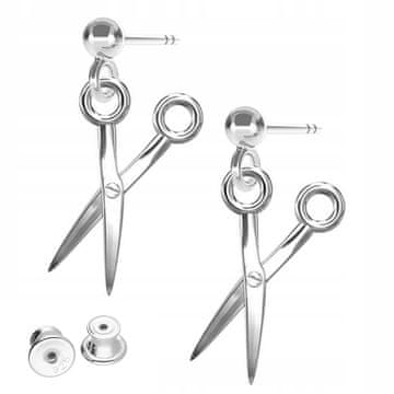 shumee Srebrni uhani s škarjami za frizerje Škarje frizer SREBRO 925