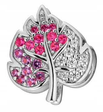 shumee Srebrni obeski, barviti listi, rdeči kubični cirkonij 925, SREBRO