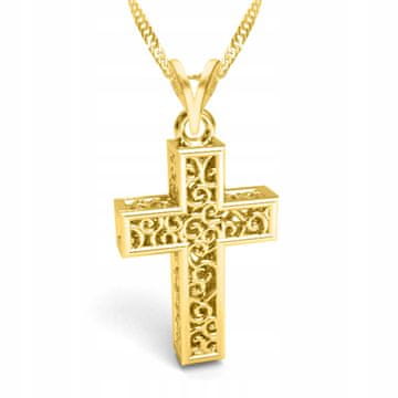 shumee Zlata ogrlica s križem Križ Križ Križ SREBRO 925