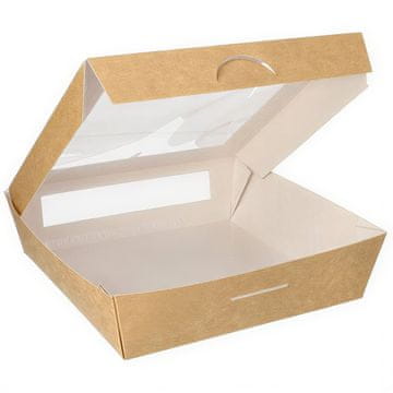 Papstar Papirnata posoda z okencem PLA 1500ml 19 x 19 x 5 cm 25 kosov.