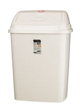 shumee Koš za smeti ALFI 27 l s pokrovom na tečajih za smeti in odpadke, bež