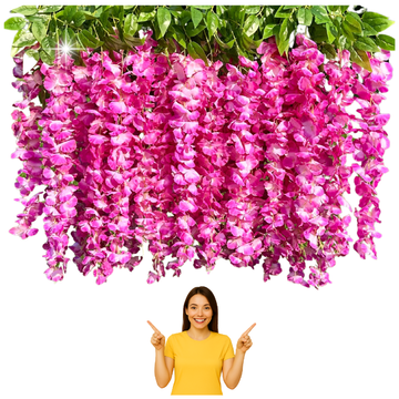 shumee 12x poročni girlanda iz umetnega gostega cvetja WISTERIA PREMIUM XXL