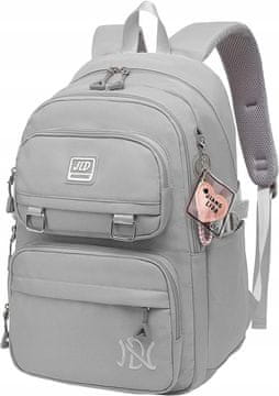 shumee ŠOLSKI NAHRBTNIK ZA MLADE, SIV, MODEN, VEČPREDNIČNI, VODOTESEN, VELIK 30L