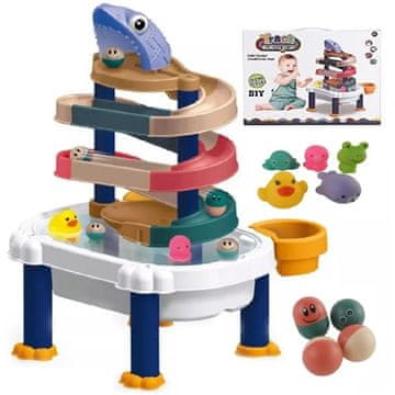 shumee Miza s peskom in vodo, vodni tobogan, gumijaste igrače, morski pes 868-1