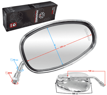 shumee Ogledala R+R (premer navoja 10mm) srebrna za moped Fighter 1 s homologacijo