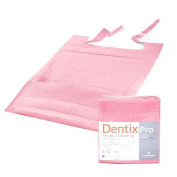 shumee Zobozdravstveni slinček z žepom 39 cm x 48 cm, roza, podložen s folijo 54 g DentixPro 50 kosov