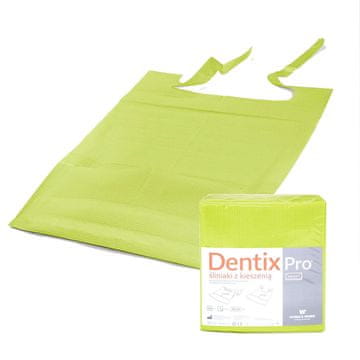 shumee Zobozdravstveni slinček z žepom 39 cm x 48 cm, podložen s folijo limete barve 54 g DentixPro 50 kosov