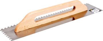 shumee Nerjaveča jeklena gladilka za omet 580 x 128 mm, zobje 8 x 8 mm 06690 VOREL