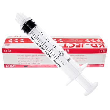 shumee 5 ml brizgalka z luer lock nastavkom, tridelna, KD-JECT III, 100 kosov.