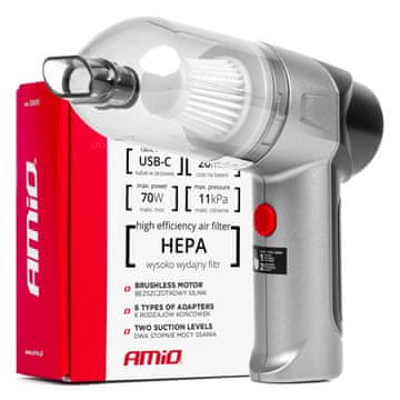 shumee Akumulatorski brezkrtačni avtomobilski sesalnik HEPA 70W 4000mAh AMIO-03693