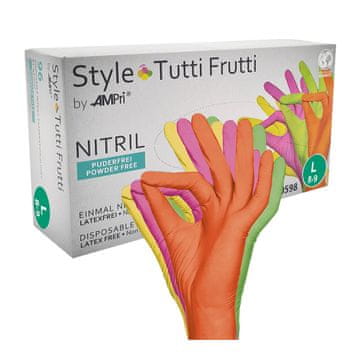 shumee Nitrilne rokavice L barve Ampri Style Tutti Frutti 96 kosov