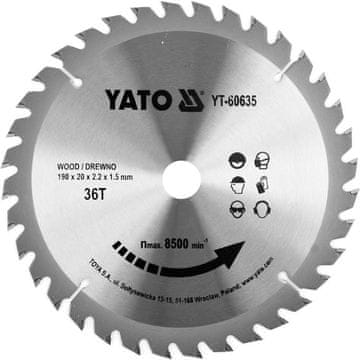 shumee TCT REZALNA DISKA ZA LESA 190X36TX20MM YT-60635 YATO