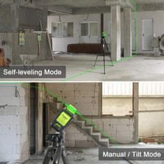 Huepar B02CG zeleni 8 linijski laserski nivelir + kovček