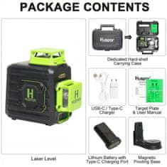Huepar B02CG zeleni 8 linijski laserski nivelir + kovček