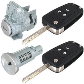 shumee Opel Vectra C 02-09 vložek ključavnice sprednjih levih vrat + vložek za vžig + 2 ključa z elektroniko 4 kom. Set