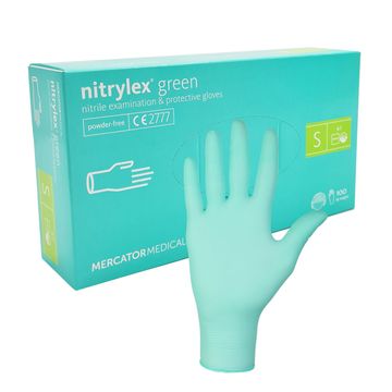 shumee Mercator Nitrylex Green nitrilne rokavice S zelene 100 kosov