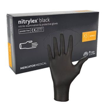 shumee Mercator Nitrylex črne XS nitrilne rokavice 100 kosov