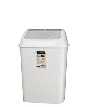 shumee Koš za smeti ALFI s pokrovom na tečajih 7,5 l za odpadke, svetlo siv marmoriran