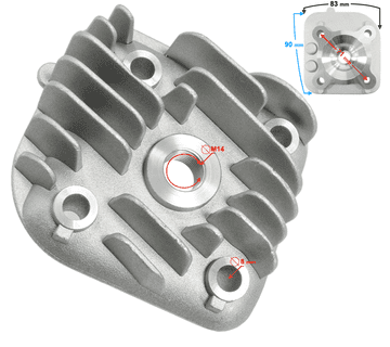 shumee 70cc glava cilindra za skuter Falcon 2T s horizontalnim motorjem